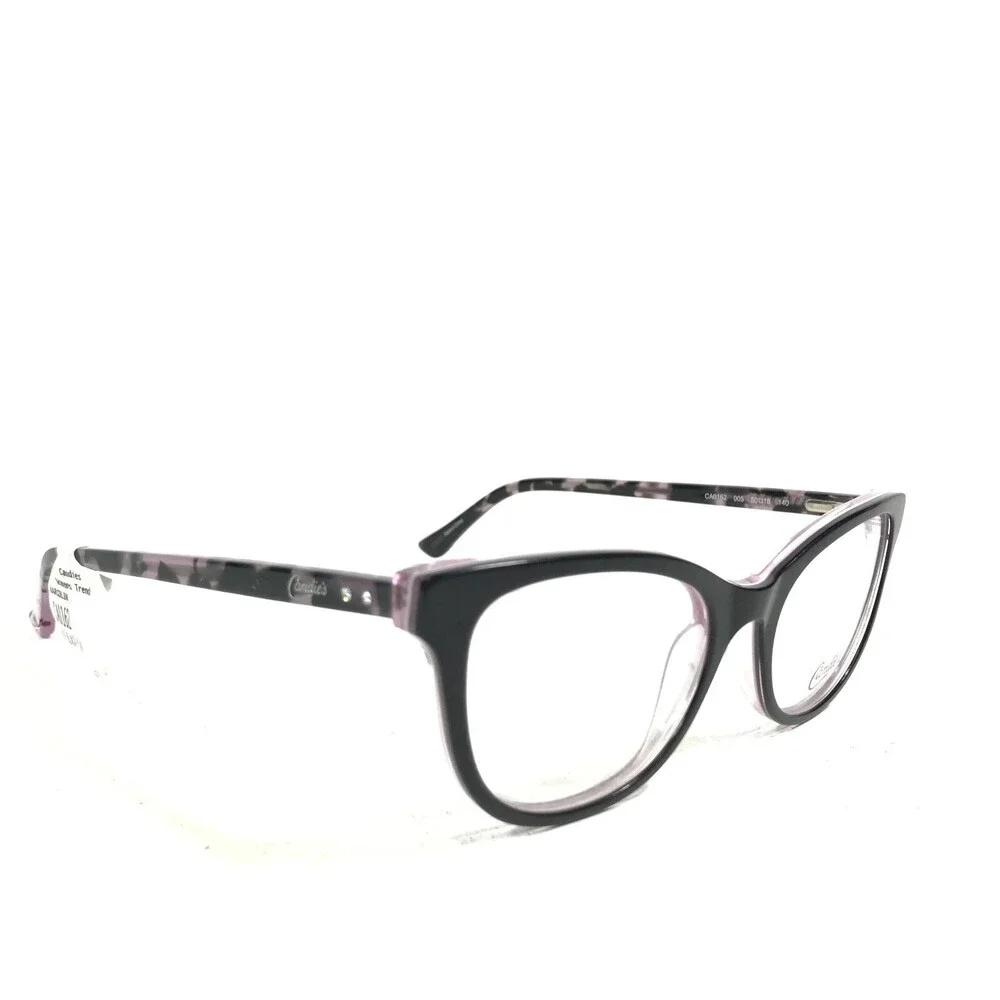 Candies CA0162 005 Eyeglasses Frames Black Purple Round Cat Eye 50-18-140
